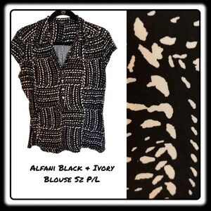 Alfani black & white print lightweight top P/L